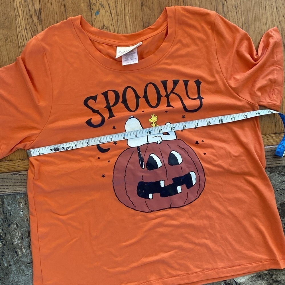 Munki Munki Women's Halloween Peanuts "Spooky" Orange Tee Size Medium - Picture 7 of 7
